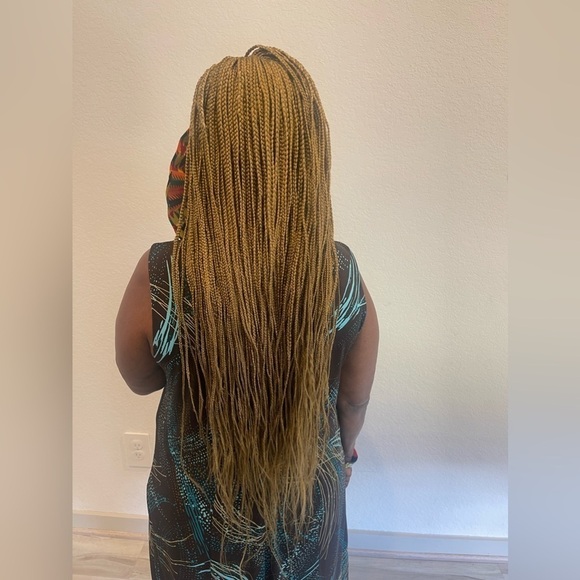 Braided Blonde 3 parts lace wig main image 5